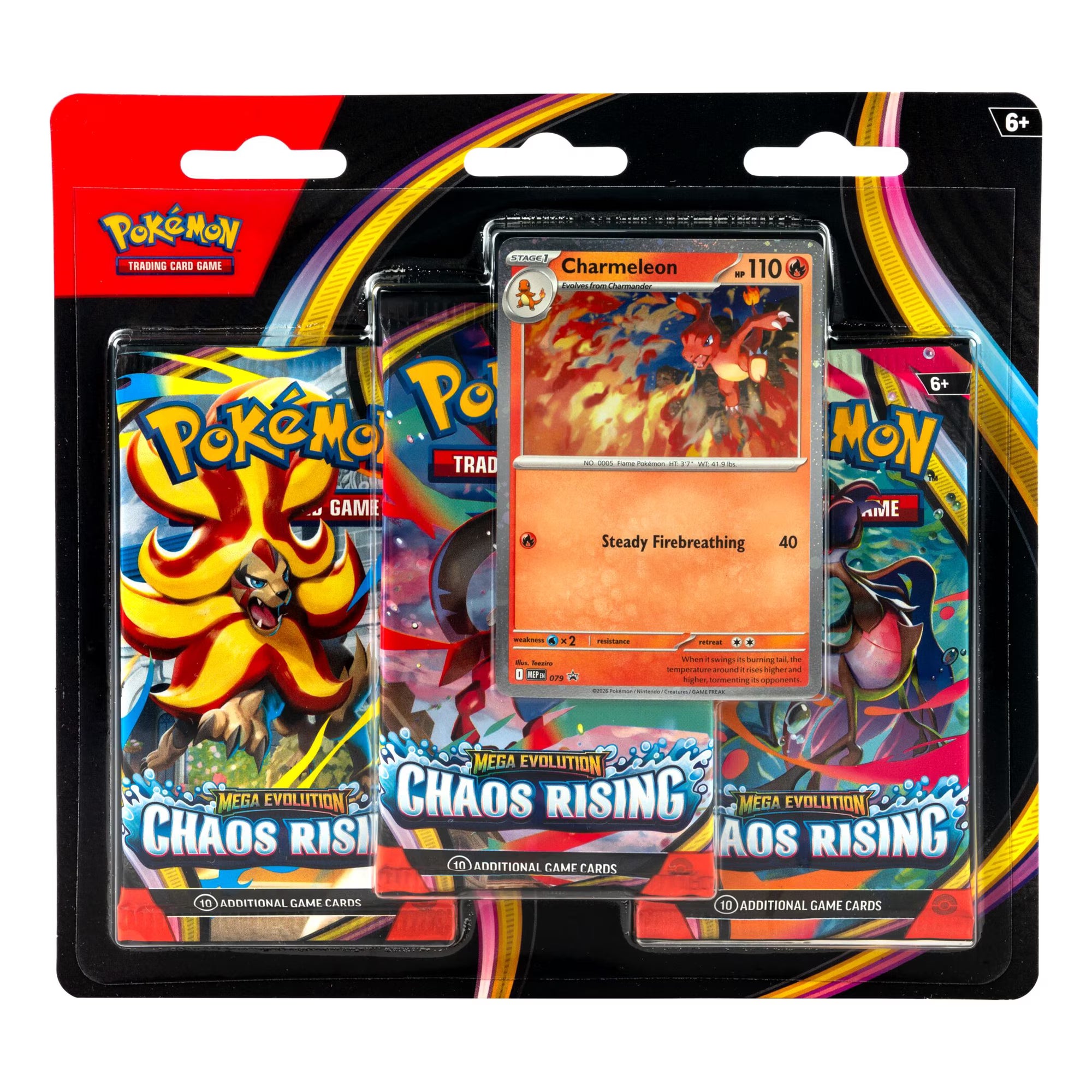Pokemon TCG Mega Evolution - Chaos Rising - 3 Pack Blister