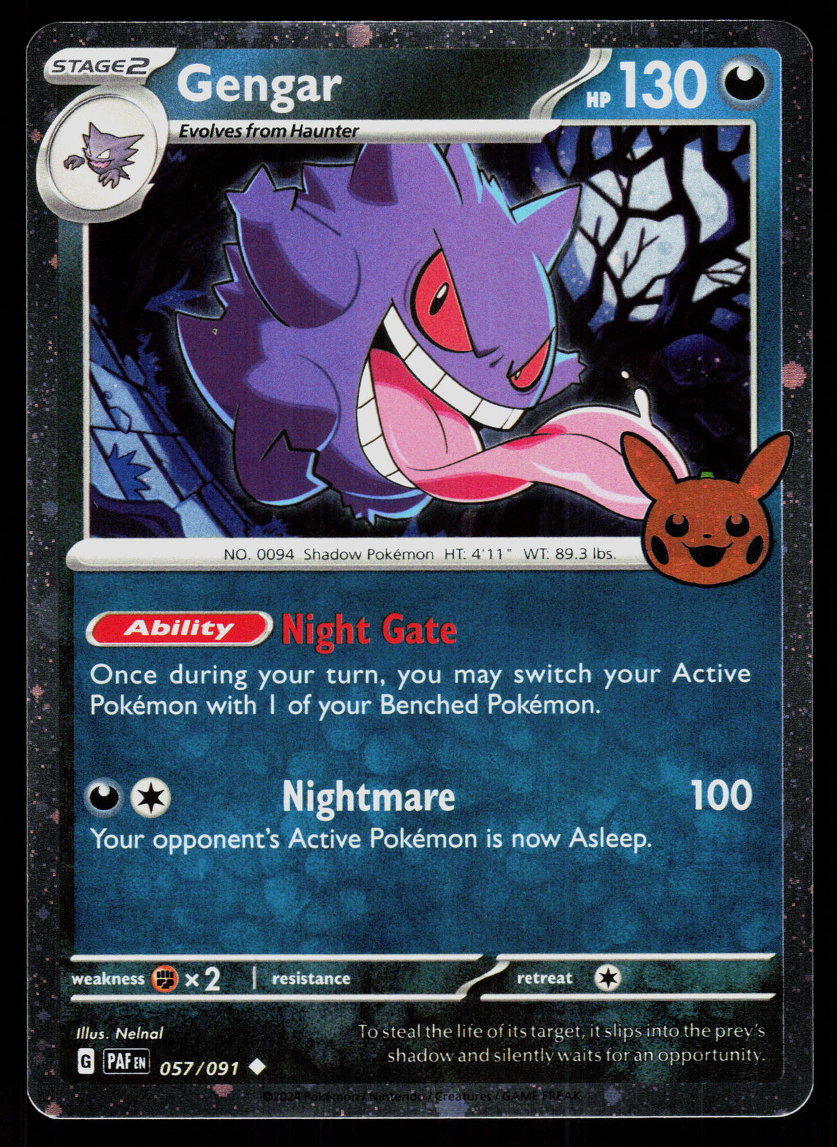 Trick or Trade BOOster Bundle 2024 #057/091 Gengar (Cosmos Holo)