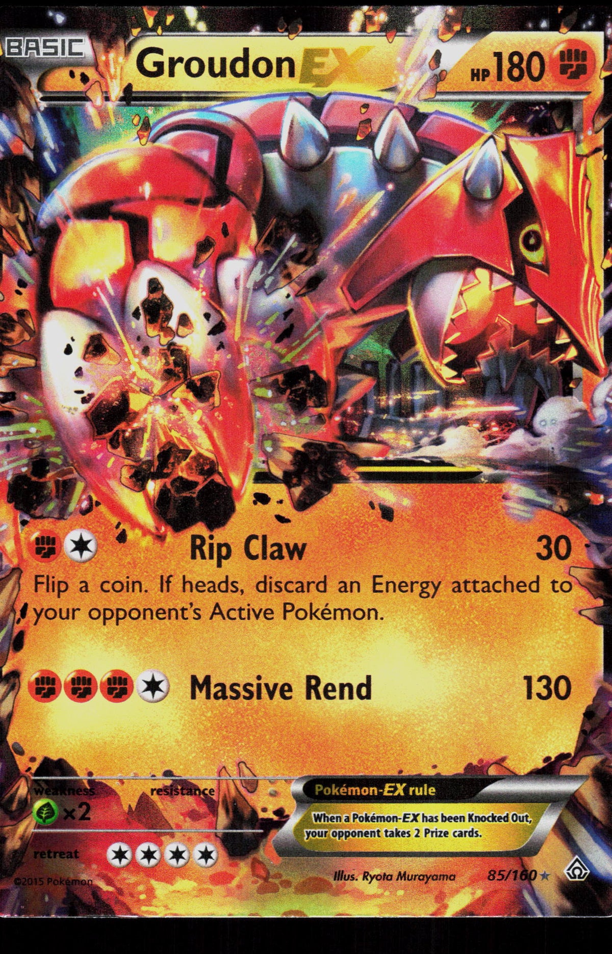 XY5-Bg: Gaia Volcano #039/070 Groudon EX