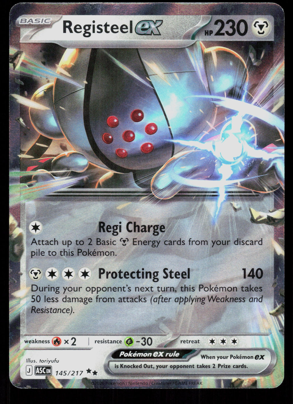 ME: Ascended Heroes #145/217 Registeel ex