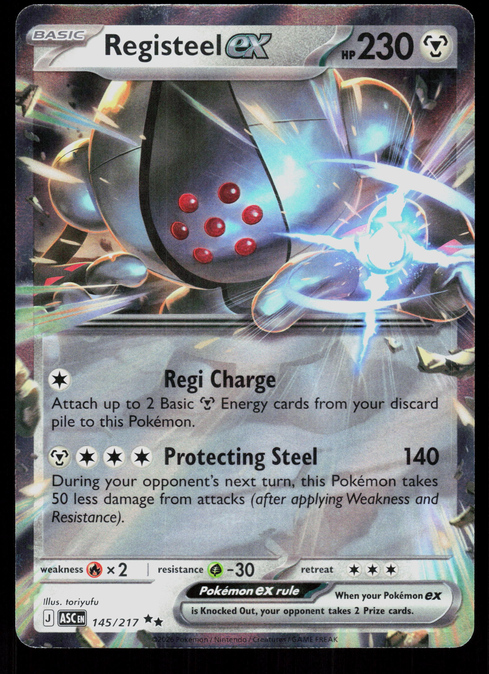 ME: Ascended Heroes #145/217 Registeel ex
