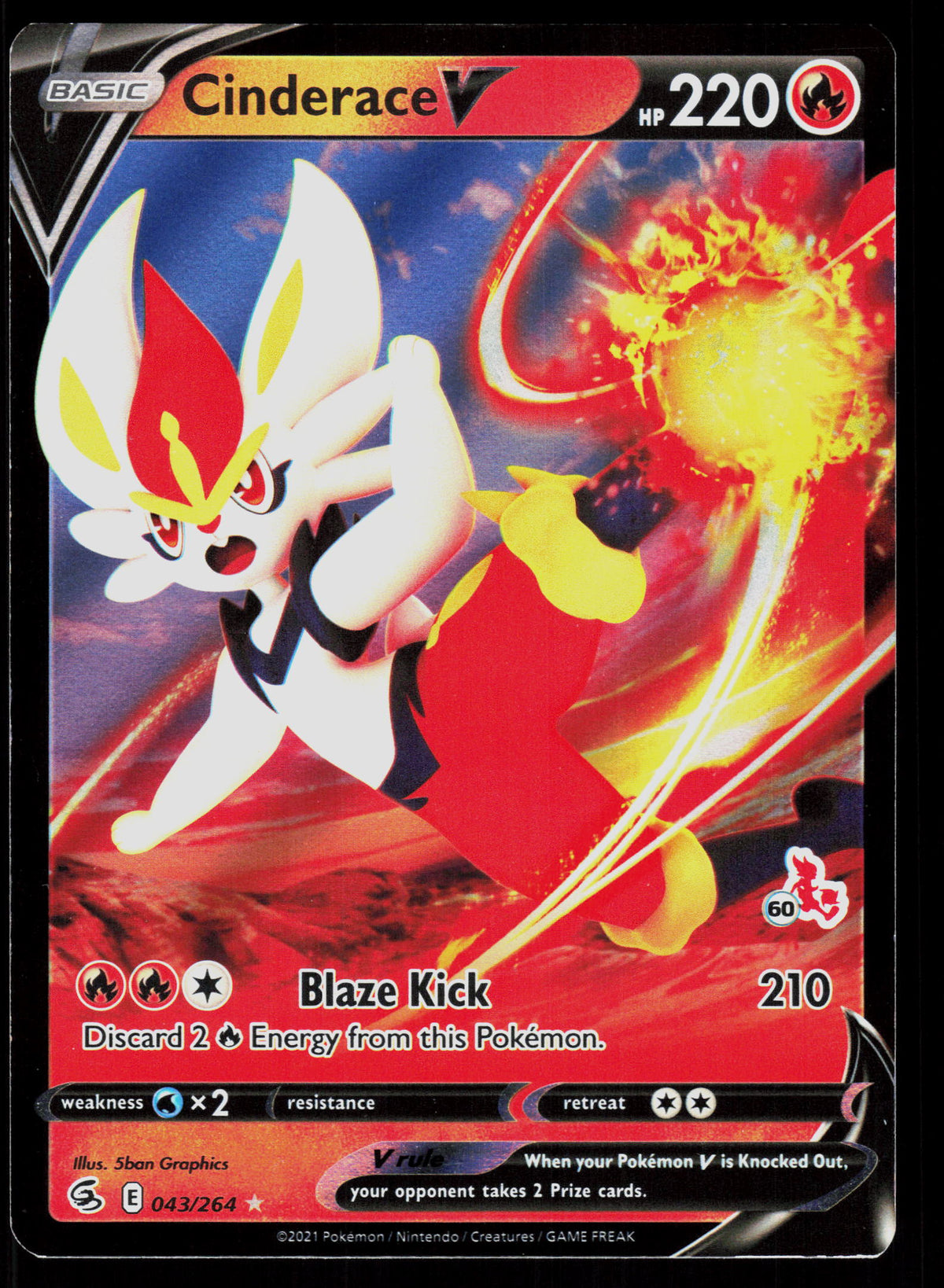 SWSH08: Fusion Strike #043/264 Cinderace V (43)