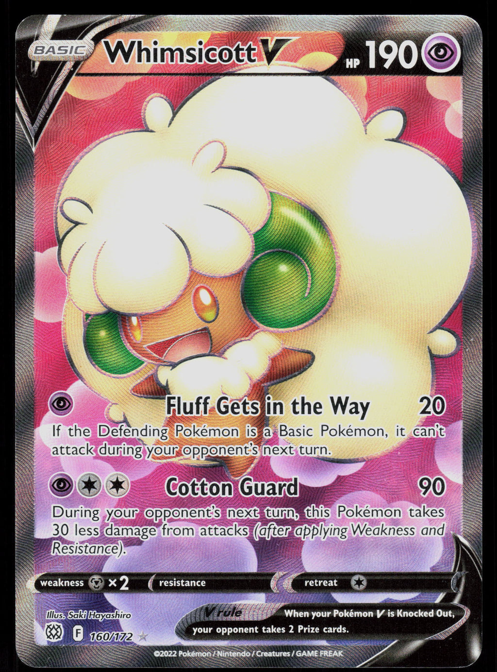 SWSH09: Brilliant Stars #160/172 Whimsicott V (Full Art)