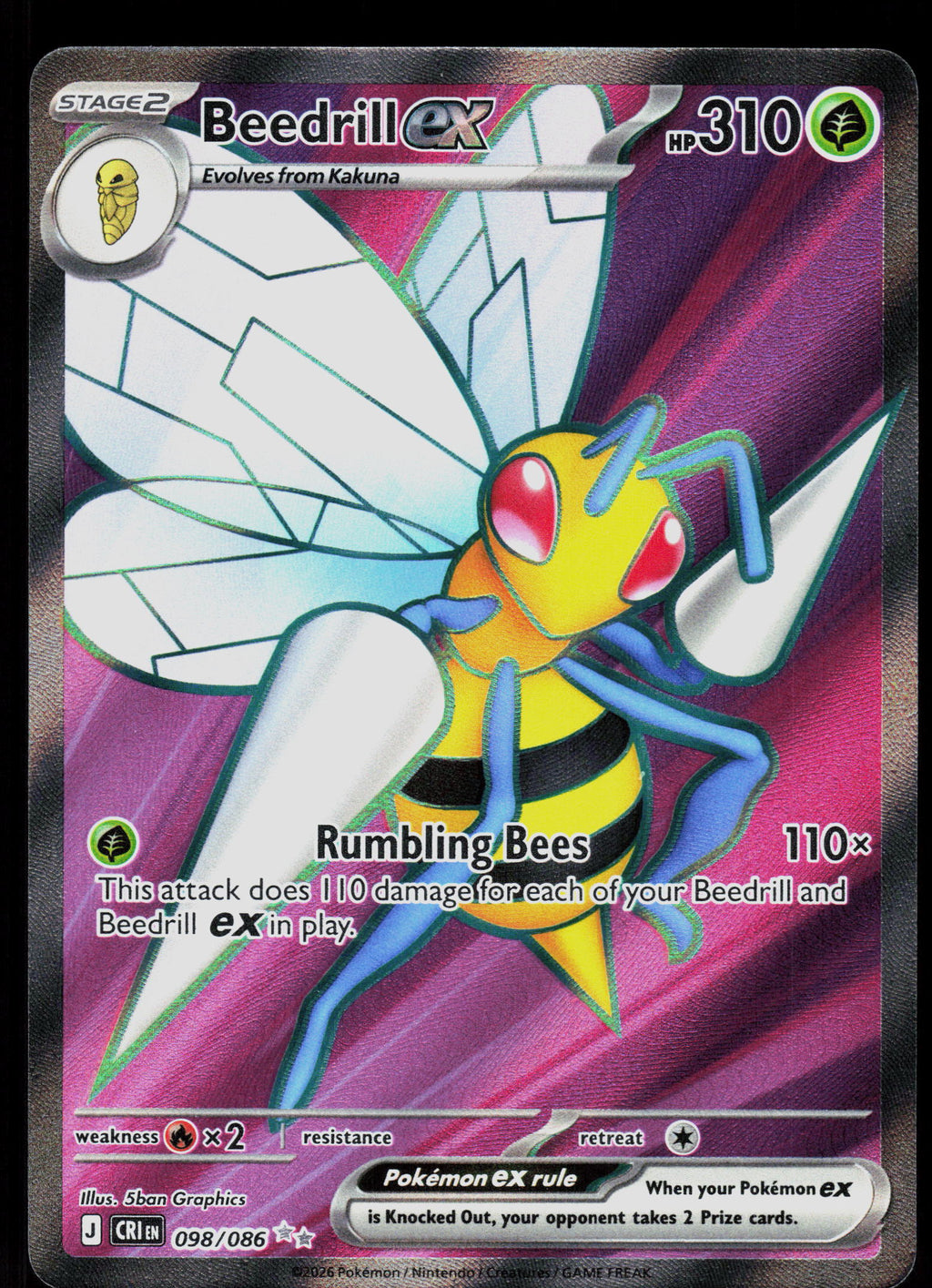 ME04: Chaos Rising #098/086 Beedrill ex