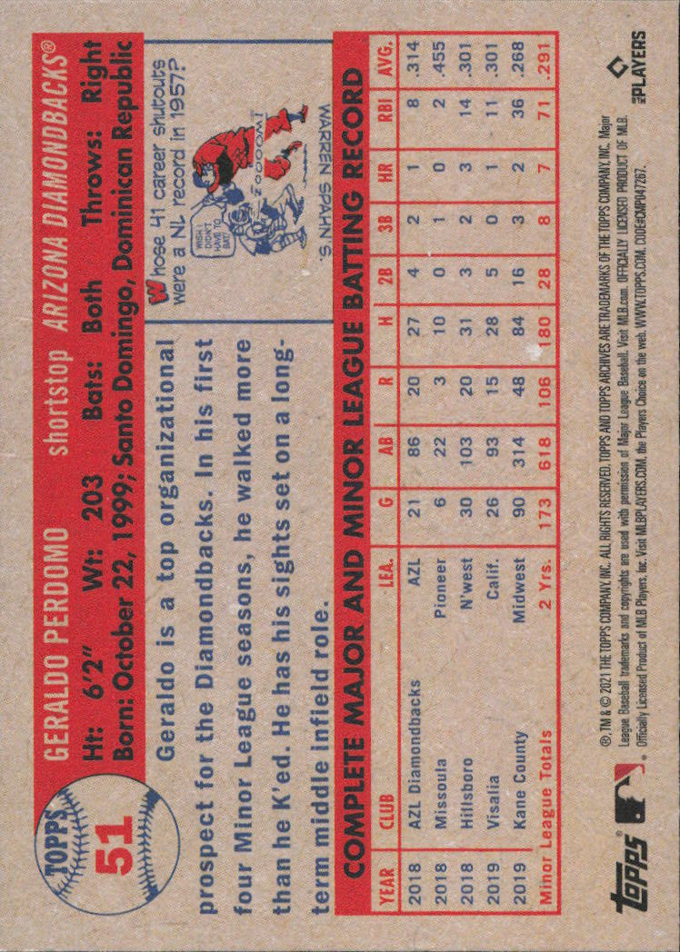 2021 Topps Archives #51 Geraldo Perdomo