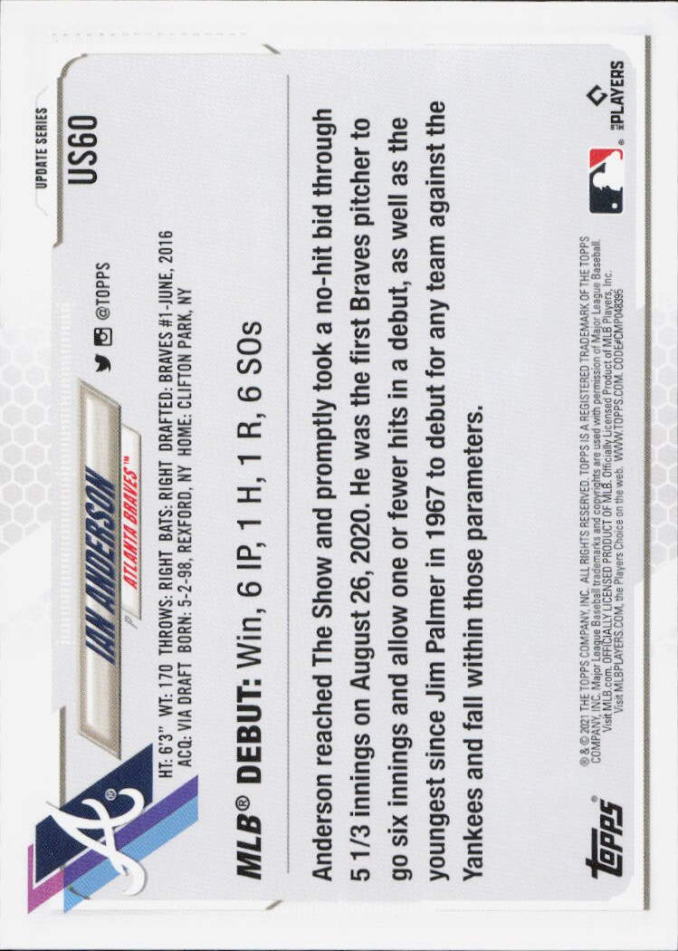 2021 Topps Update #US60 Ian Anderson