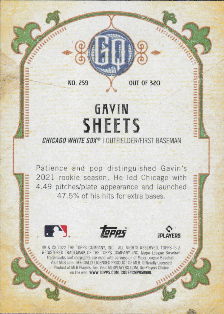 2022 Topps Gypsy Queen #259 Gavin Sheets