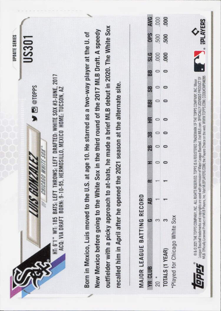 2021 Topps Update #US301 Luis Gonzalez
