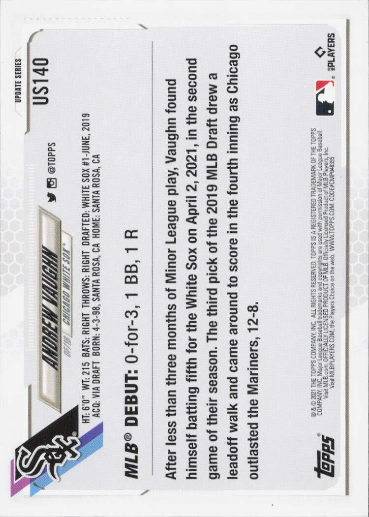 2021 Topps Update #US140 Andrew Vaughn