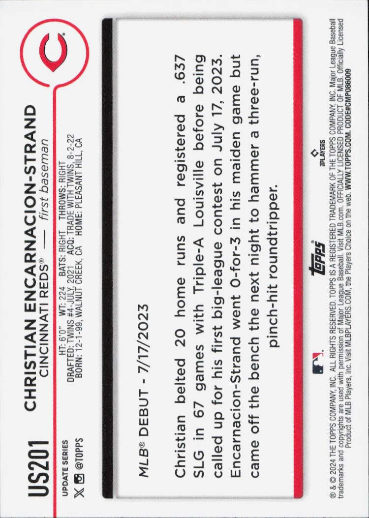 2024 Topps Update #US201 Christian Encarnacion-Strand
