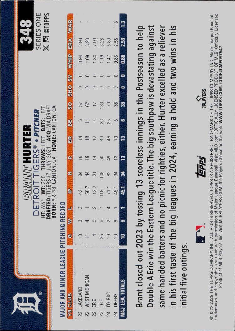 2025 Topps #348 Brant Hurter