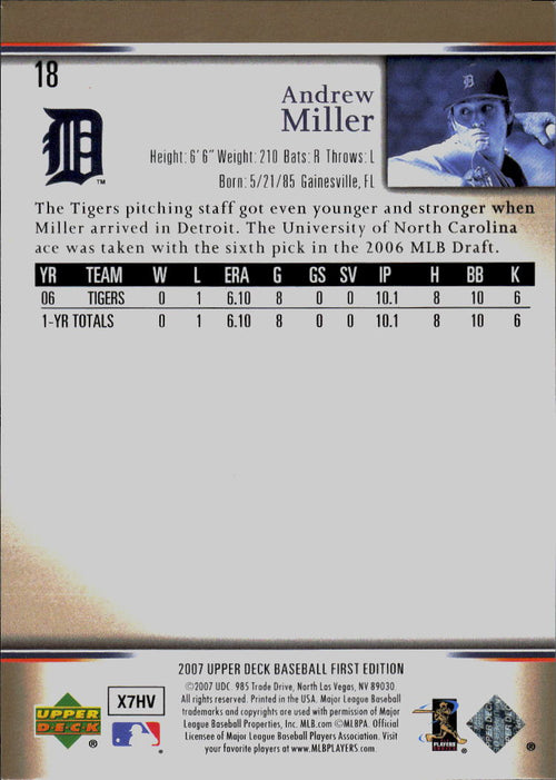 2007 Upper Deck First Edition #18 Andrew Miller