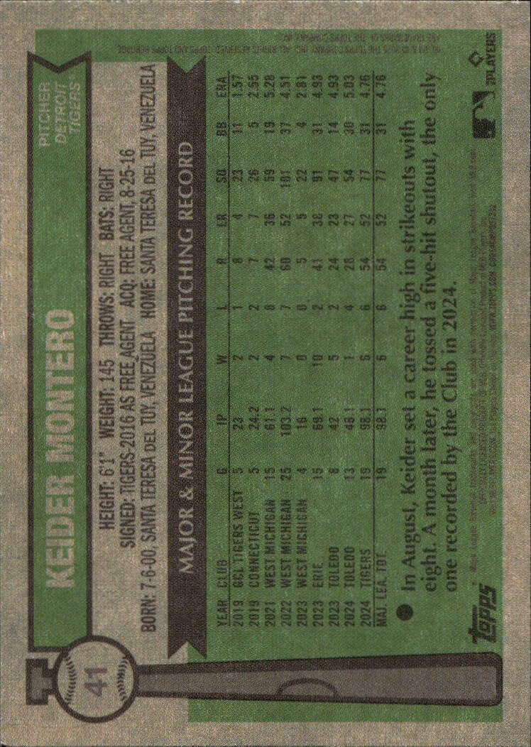 2025 Topps Heritage #41 Keider Montero