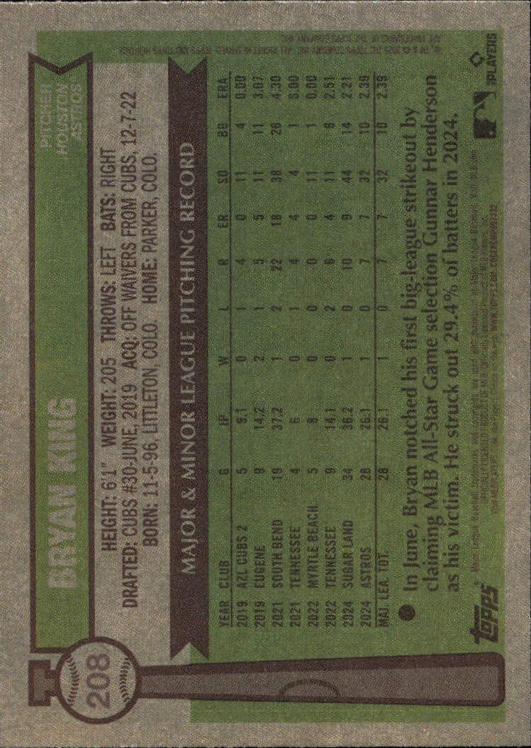 2025 Topps Heritage #208 Bryan King