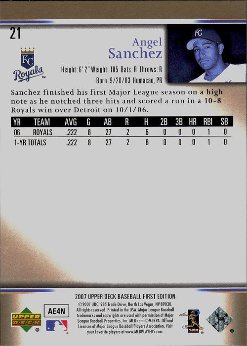 2007 Upper Deck First Edition #21 Angel Sanchez