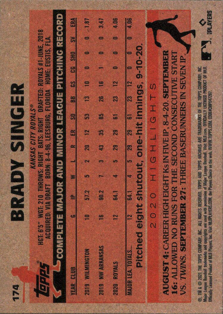 2021 Topps Archives #174 Brady Singer