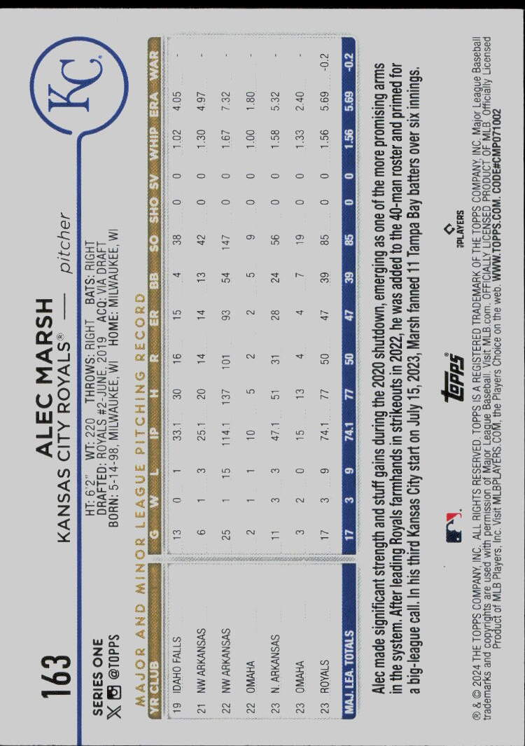 2024 Topps #163 Alec Marsh