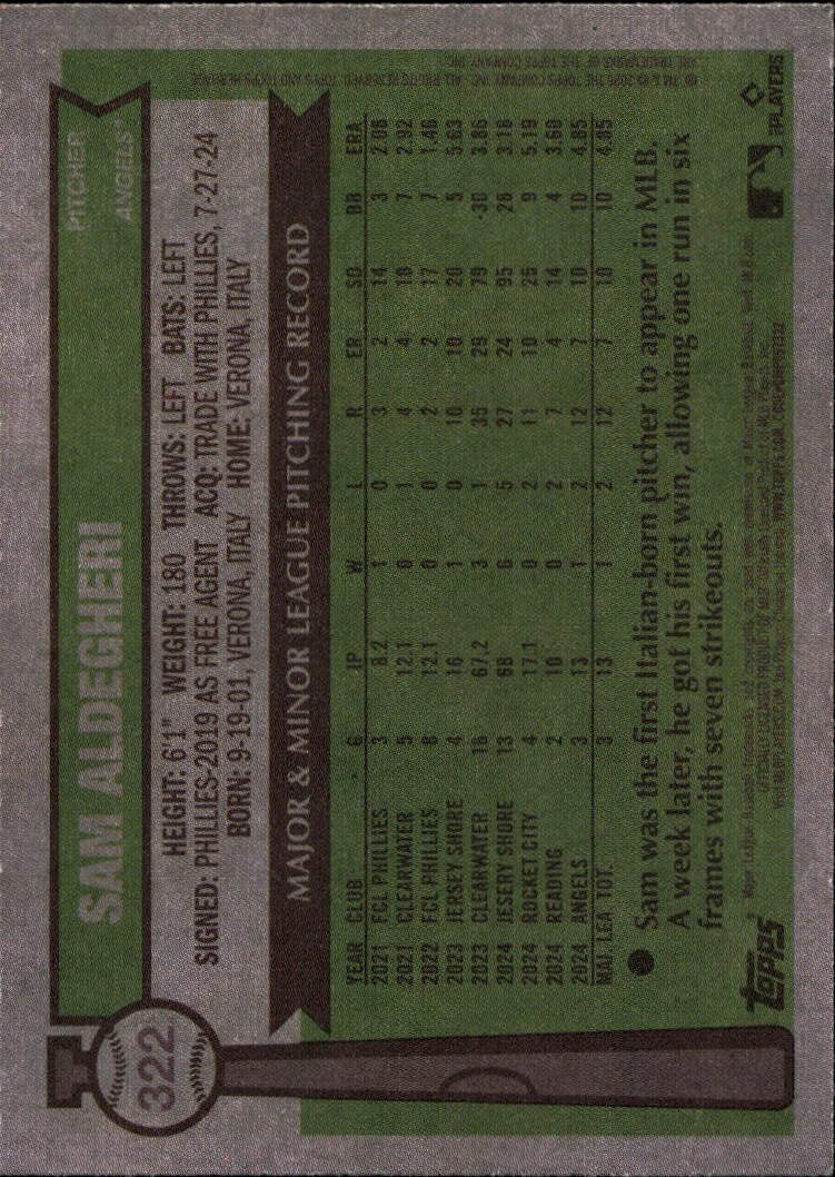 2025 Topps Heritage #322 Sam Aldegheri