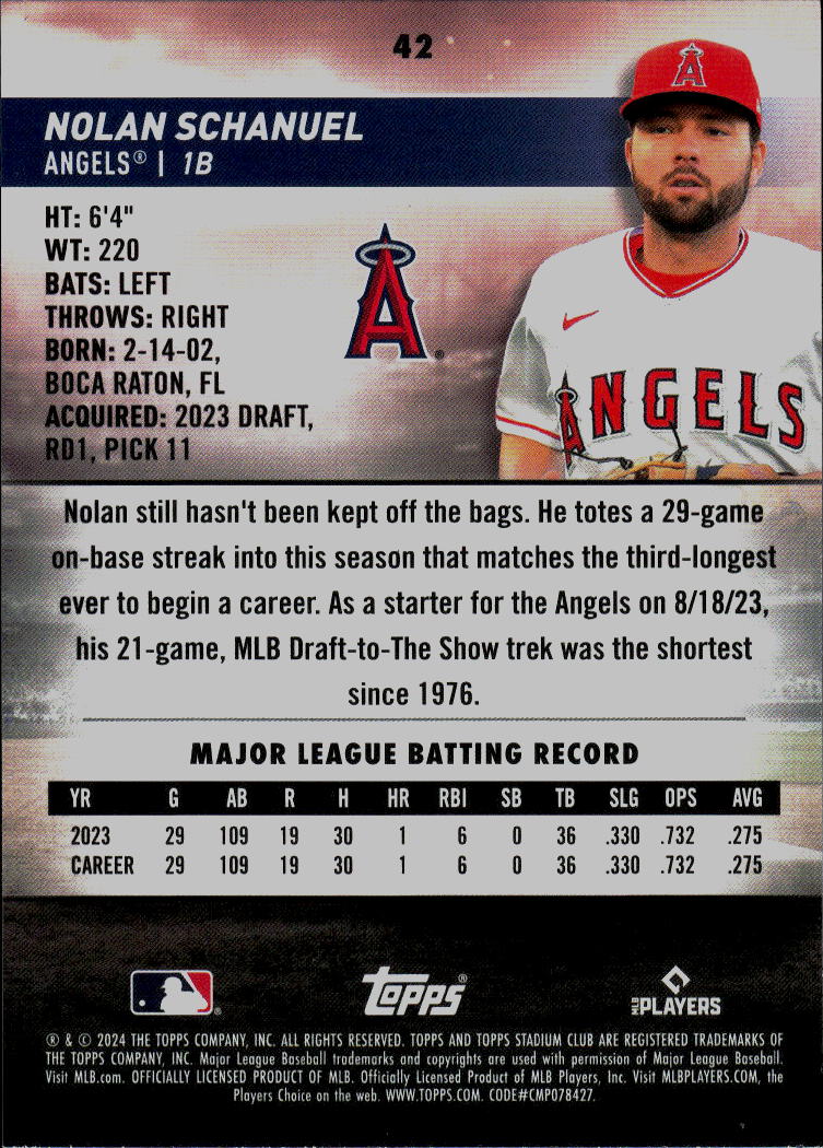 2024 Stadium Club #42 Nolan Schanuel