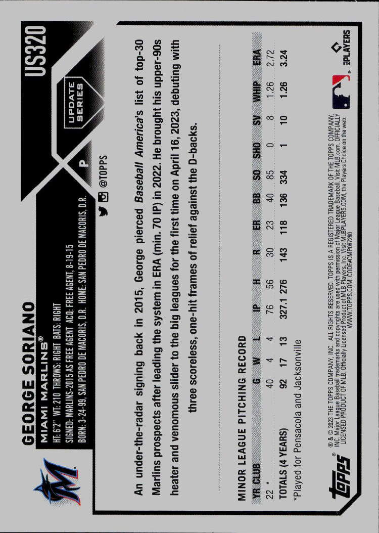 2023 Topps Update #US320 George Soriano