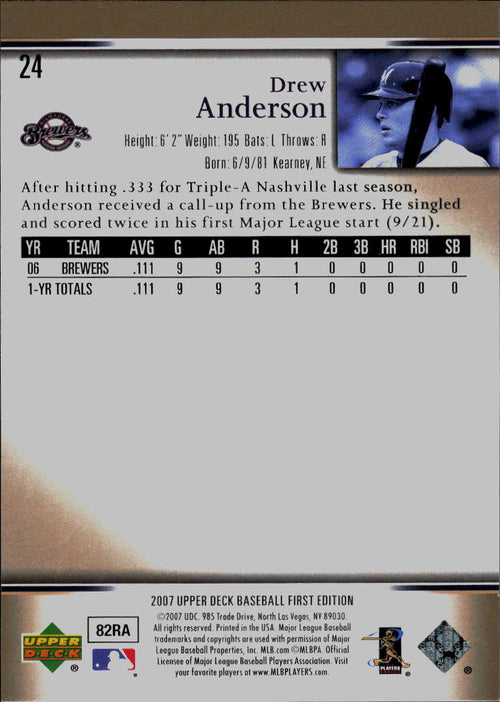 2007 Upper Deck First Edition #24 Drew Anderson
