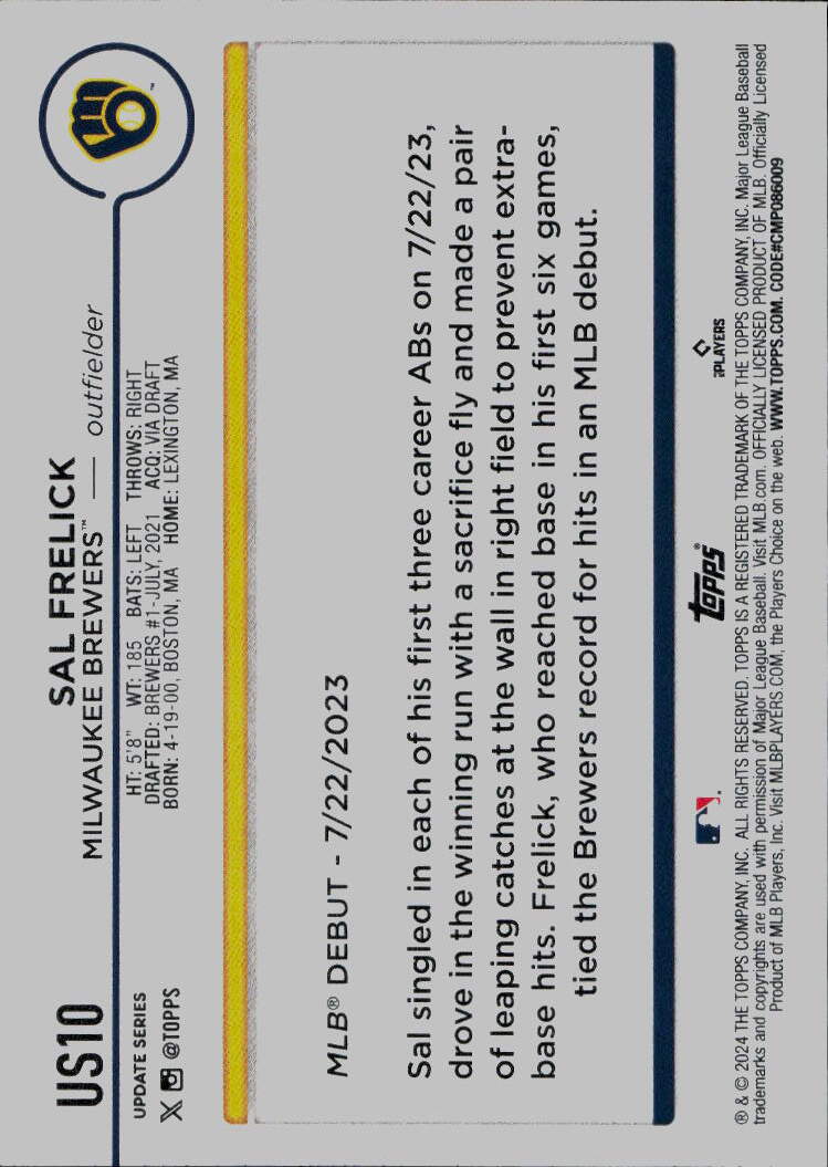 2024 Topps Update #US10 Sal Frelick