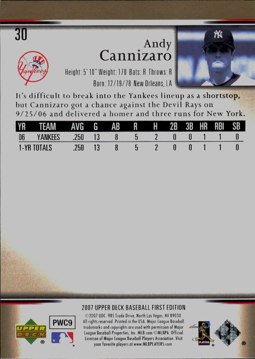 2007 Upper Deck First Edition #30 Andy Cannizaro
