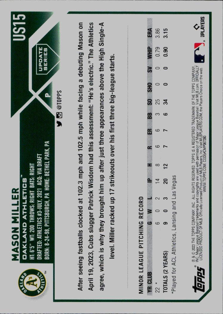2023 Topps Update #US15 Mason Miller