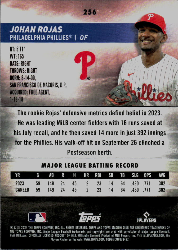 2024 Stadium Club #256 Johan Rojas