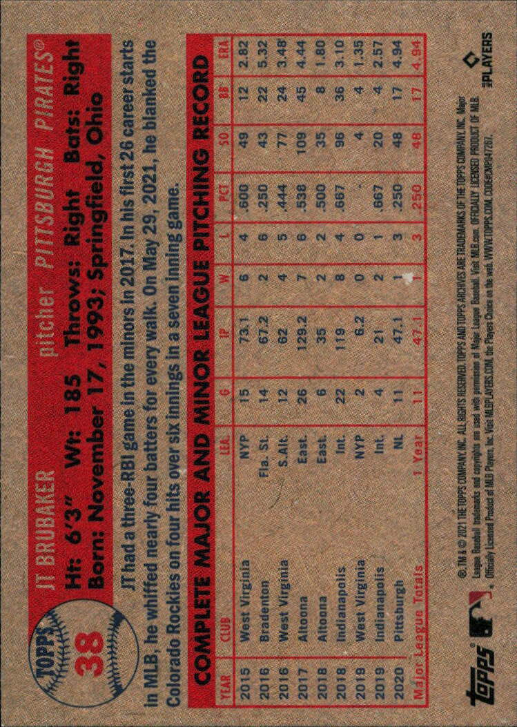 2021 Topps Archives #38 JT Brubaker
