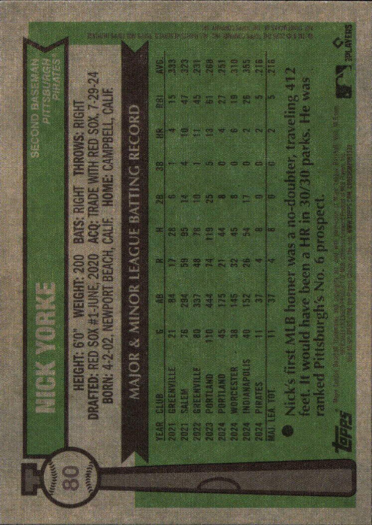 2025 Topps Heritage #80 Nick Yorke