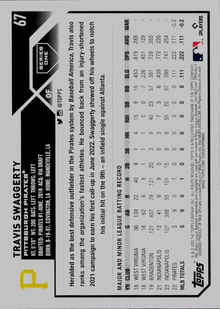 2023 Topps #67 Travis Swaggerty