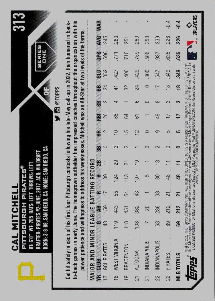 2023 Topps #313 Cal Mitchell