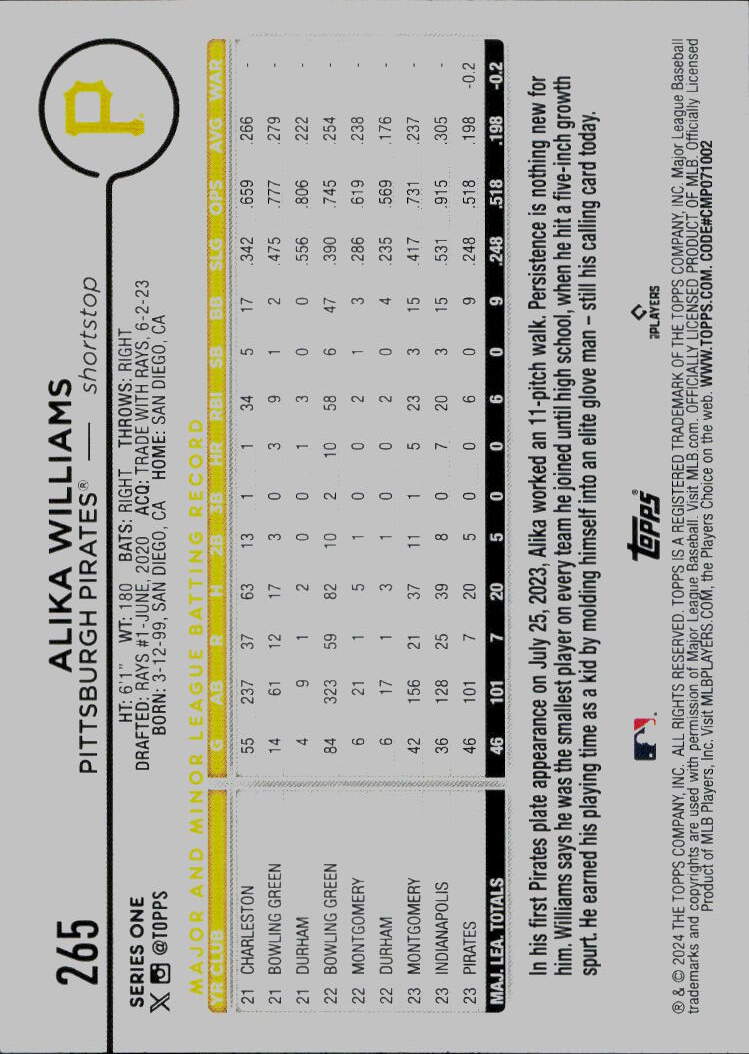 2024 Topps #265 Alika Williams