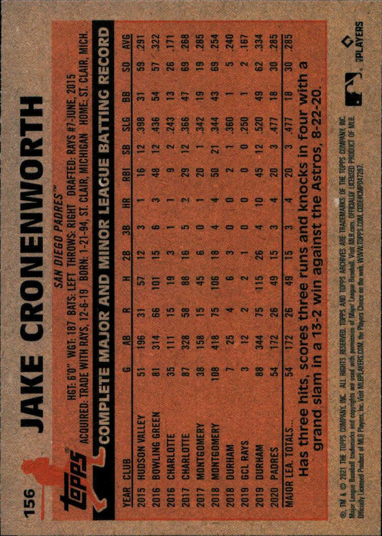 2021 Topps Archives #156 Jake Cronenworth