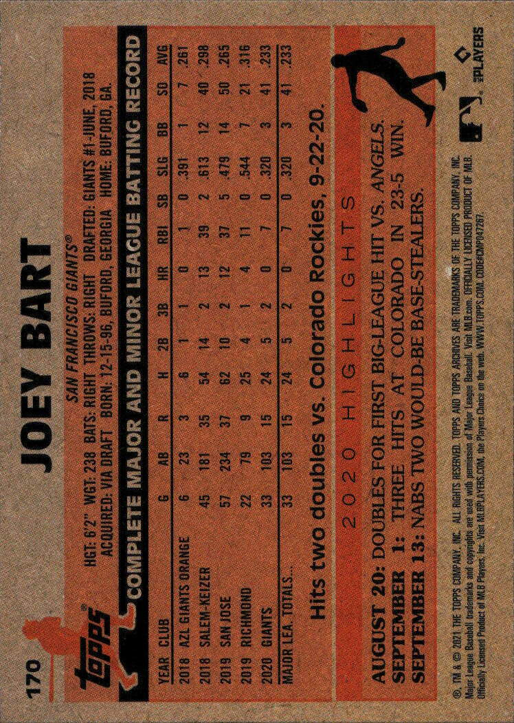 2021 Topps Archives #170 Joey Bart