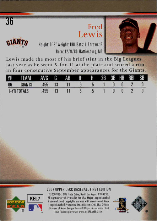 2007 Upper Deck #36 Fred Lewis
