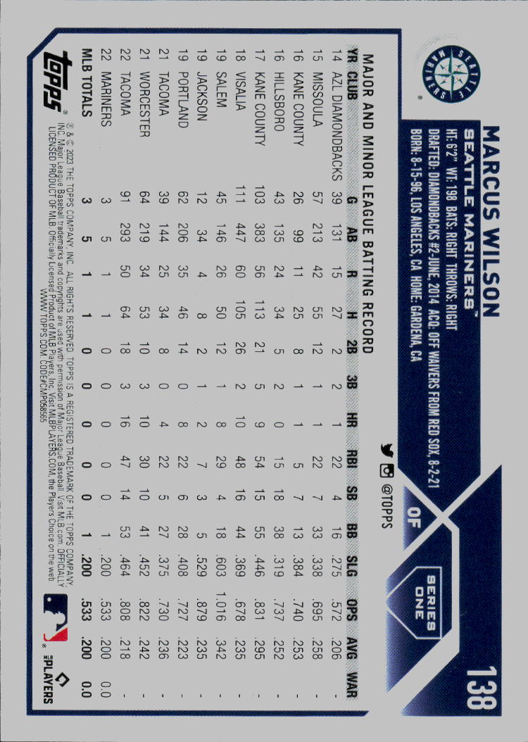 2023 Topps #138 Marcus Wilson