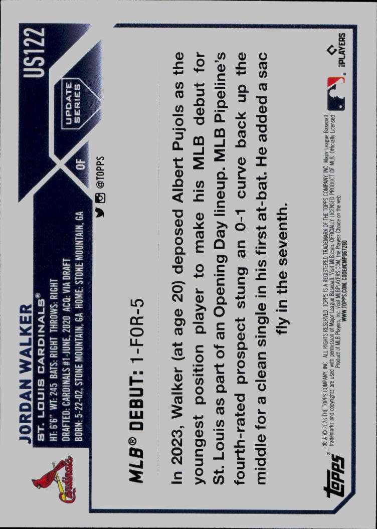2023 Topps Update #US122 Jordan Walker