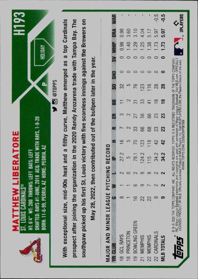 2023 Topps Holiday #H193 Matthew Liberatore
