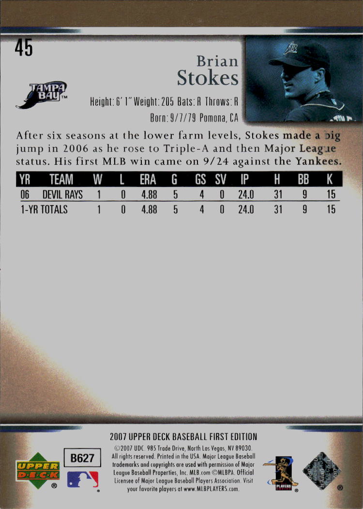 2007 Upper Deck First Edition #45 Brian Stokes