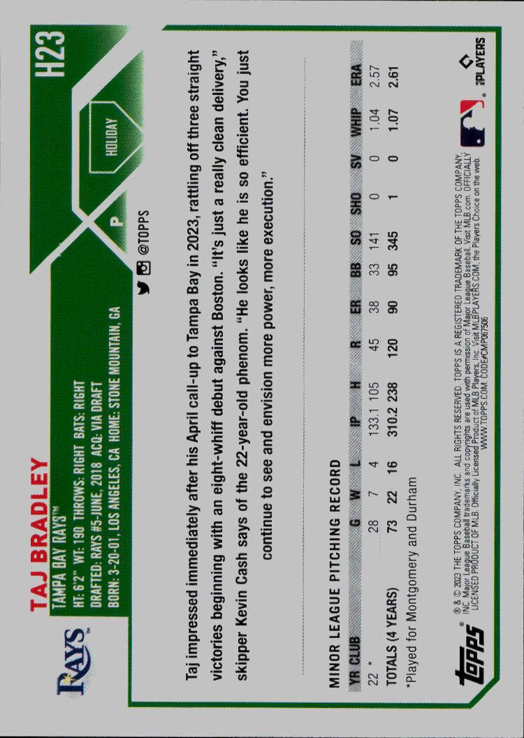 2023 Topps Holiday #H23 Taj Bradley
