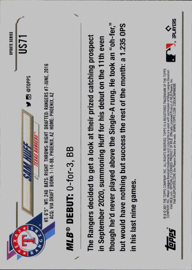 2021 Topps Update #US71 Sam Huff