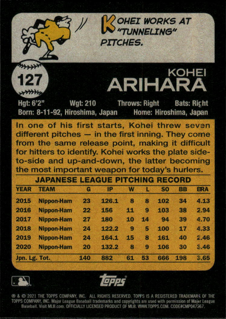 2021 Topps Archives #127 Kohei Arihara
