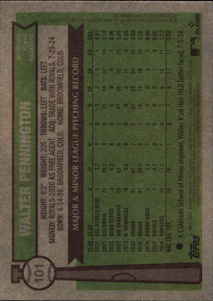 2025 Topps Heritage #101 Walter Pennington