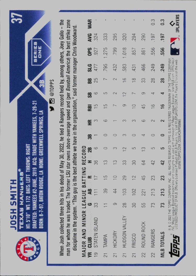 2023 Topps #37 Josh Smith