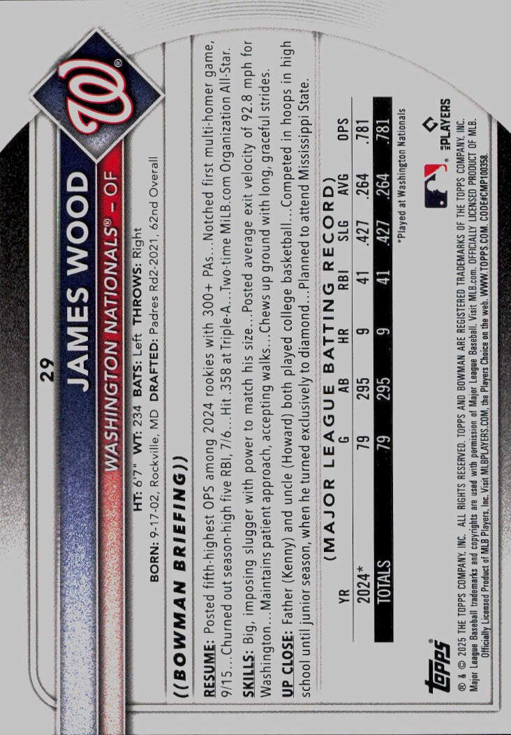 2025 Bowman #29 James Wood