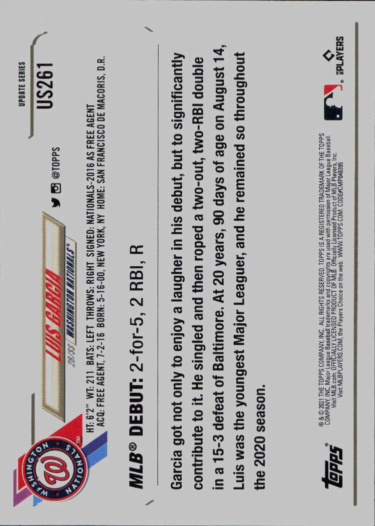 2021 Topps Update #US261 Luis Garcia
