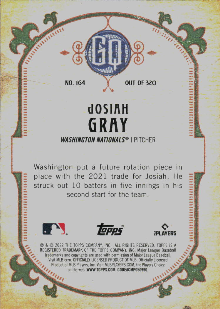 2022 Topps Gypsy Queen #164 Josiah Gray