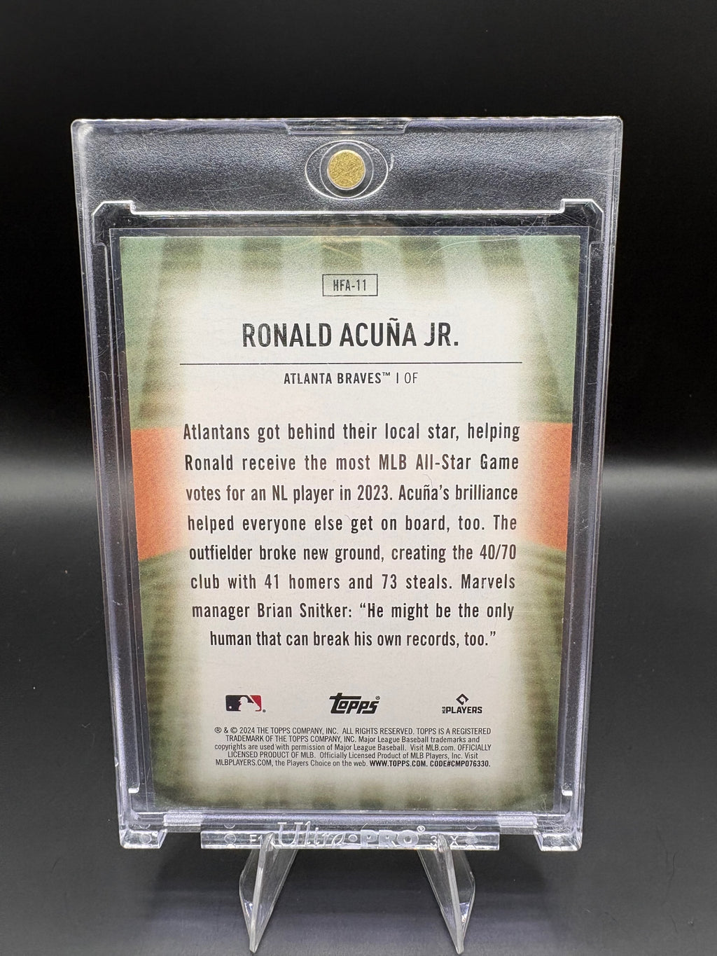 2024 Topps #HFA-11 Ronald Acuña Jr. Home Field Advantage